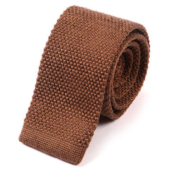 Brown Wool Knitted Tie 5.5cm - Tie Doctor  