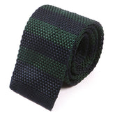 Green & Navy Blue Silk Knitted Tie - Tie Doctor