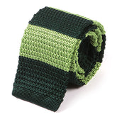 Light Green Duo Striped Silk Knitted Tie - Tie Doctor