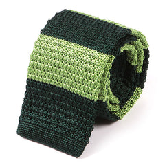 Light Green Duo Striped Silk Knitted Tie - Tie Doctor  
