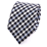 Navy Blue Check Silk Tie - Tie Doctor