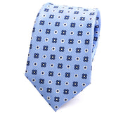 Light Blue Macclesfield Floral Silk Tie - Tie Doctor