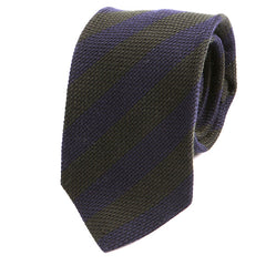 Green & Navy Striped Wool Tie - Tie Doctor