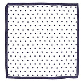 Navy & White Heart Pocket Square - Tie Doctor