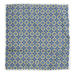 Navy & Yellow Star Pocket Square - Tie Doctor  