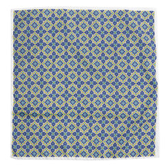 Navy & Yellow Star Pocket Square - Tie Doctor