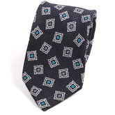 Navy Blue Cubed Wool Tie - Tie Doctor