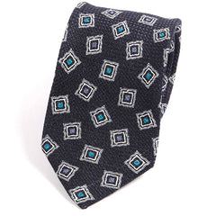 Navy Blue Cubed Wool Tie - Tie Doctor