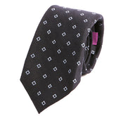 Navy Cube Pattern Wool Tie - Tie Doctor