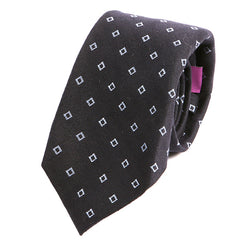 Navy Cube Pattern Wool Tie - Tie Doctor