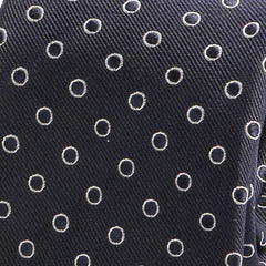Navy Blue Circle Print Silk Tie - Tie Doctor  