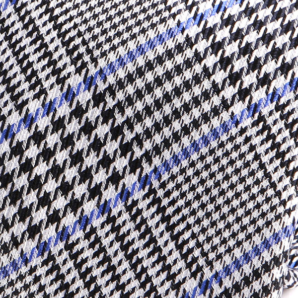 Black and Blue Lined Check Silk Tie - Tie Doctor  
