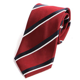 Cherry Striped Silk Slim Tie - Tie Doctor
