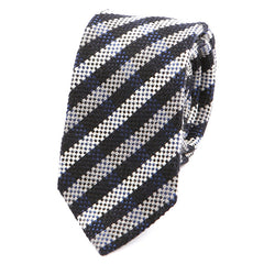 Navy & Grey Wool Slim Tie - Tie Doctor