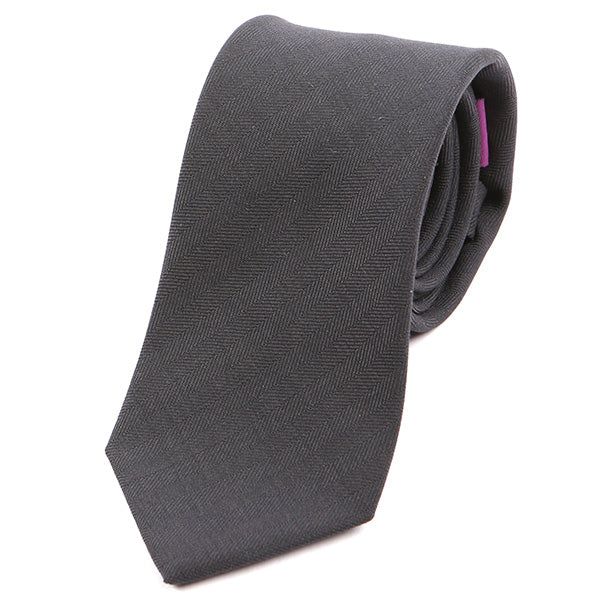 Dark Grey Silk Slim Tie - Tie Doctor