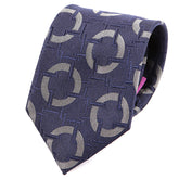 Navy Blue Big Circles Silk Tie - Tie Doctor