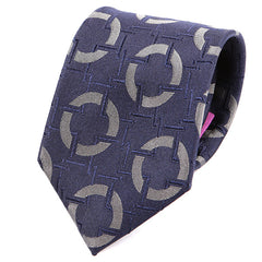 Navy Blue Big Circles Silk Tie - Tie Doctor