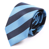 Navy Blue Slim Stripe Tie 7.5cm Ply - Tie Doctor