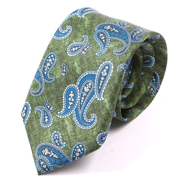 Paisley Green Marl IMS Tie 7.5cm - Tie Doctor