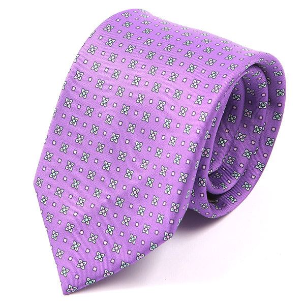 Purple Orchid Floral Motif IMS Tie 7.5cm - Tie Doctor