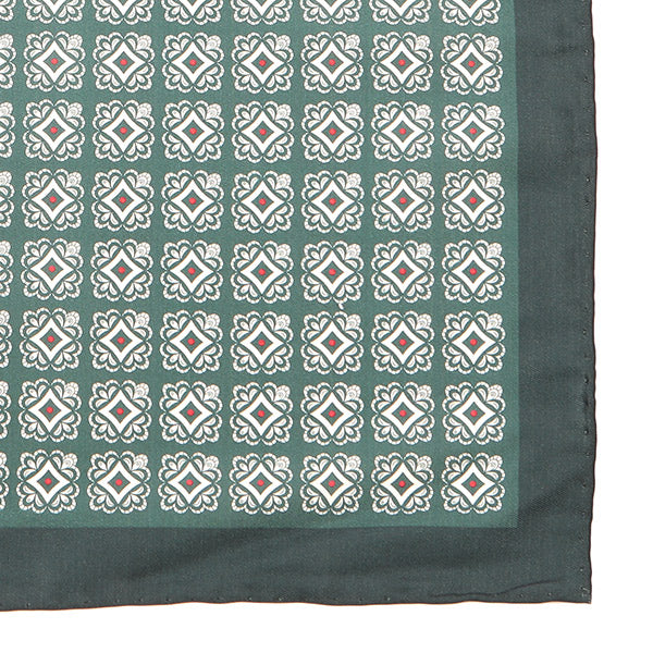 Green Adolfo IMS Medallion 33cm Pocket Square - Tie Doctor