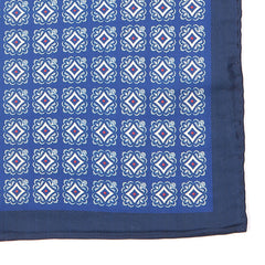 Adolfo Blue IMS Medallion 33cm Pocket Square - Tie Doctor