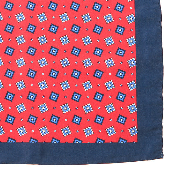 Red Framed Pocket Square 32cm - Tie Doctor