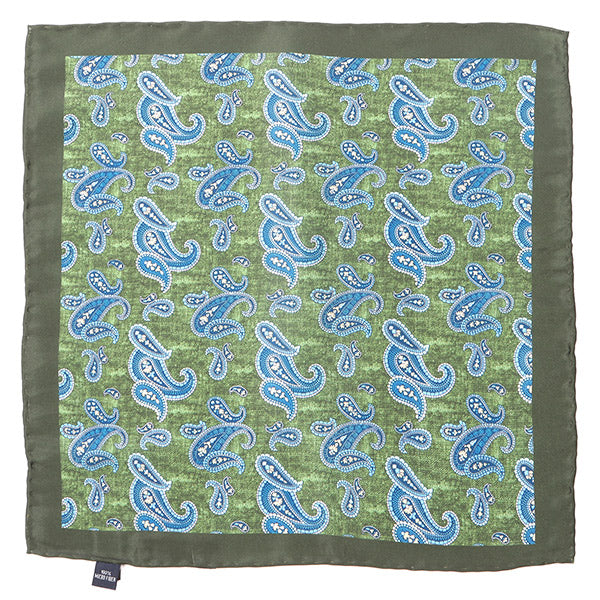 Paisley Green Marl IMS 33cm Pocket Square - Tie Doctor