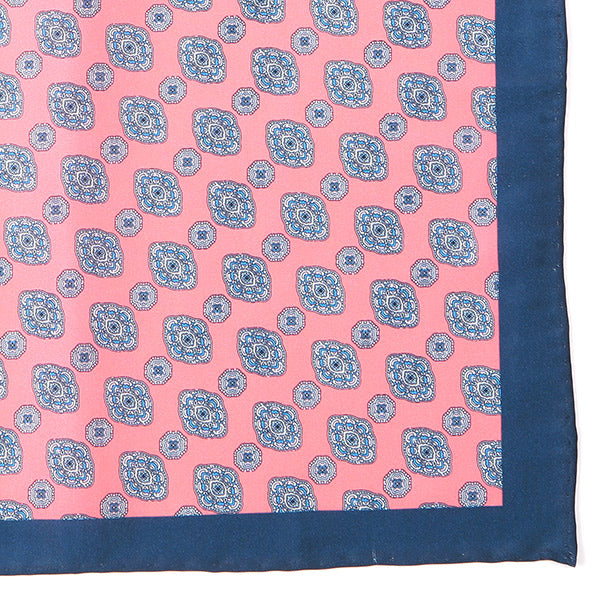 Grayson French Pink Print Pocket Square 32cm - Tie Doctor