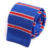 Blue Stripe Silk Knitted Tie │ Style II 6cm - Tie Doctor