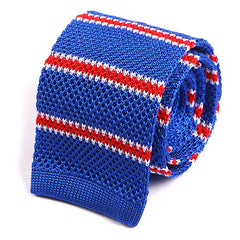 Blue Stripe Silk Knitted Tie │ Style II 6cm - Tie Doctor