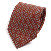 Light Brown Circle Patterned Macclesfield Silk Tie 7.5cm - Tie Doctor