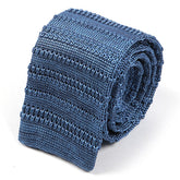 Curtis Blue Striped Silk Knitted Tie 6cm - Tie Doctor