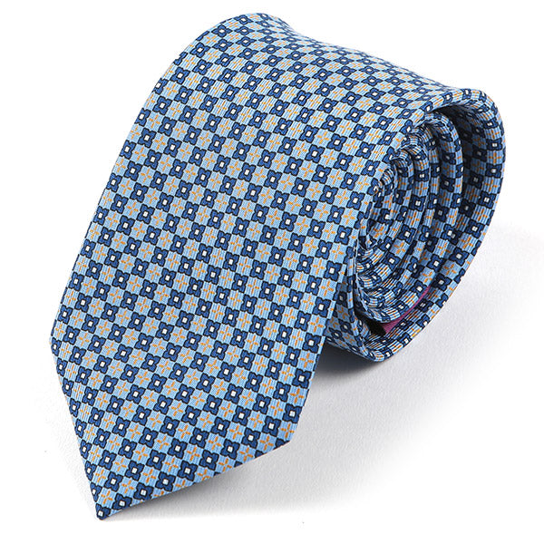 Ola XL Blue Macclesfield Silk Tie 8.5cm - Tie Doctor