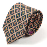 Lanre Cream Square Macclesfield Silk Tie 7.5cm - Tie Doctor
