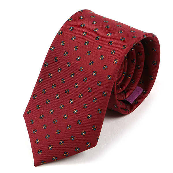Oson Red Macclesfield Silk Tie 7.5cm - Tie Doctor