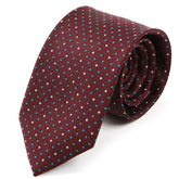 Burgundy Star Motif Macclesfield Silk Tie 7.5cm - Tie Doctor
