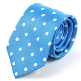 Light Blue Tie with White Polka Dots - Tie Doctor