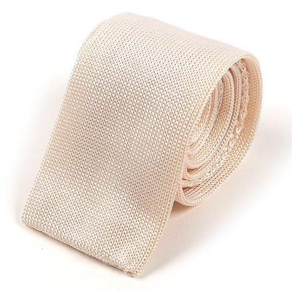White Silk Knitted Tie 5.5cm - Tie Doctor