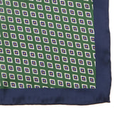 Green Vintage Diamond Mac 33cm Pocket Square - Tie Doctor