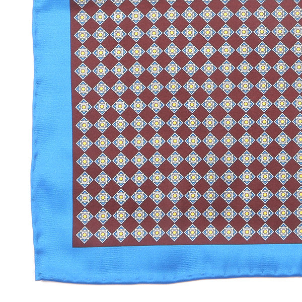 Light Blue & Brown IMS 33cm Pocket Square - Tie Doctor