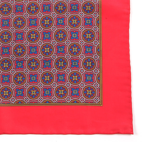 Campbell Red Paisley Pocket Square - Tie Doctor