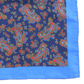 Blue Frederick Paisley Pocket Square - Tie Doctor