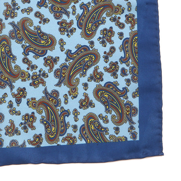 Light Blue Frederick Paisley Pocket Square - Tie Doctor