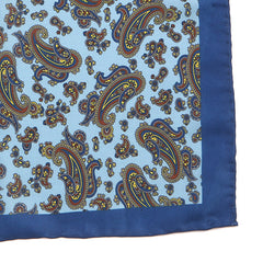 Light Blue Frederick Paisley Pocket Square - Tie Doctor