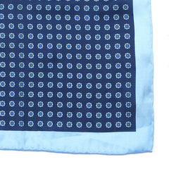 Classic Lars Navy Blue Floral 33cm Pocket Square - Tie Doctor