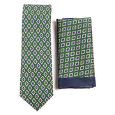 Green Vintage Diamond Mac Tie Set - Tie Doctor