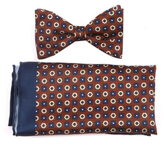 Monte IMS Brown Bow Tie & Pocket Square Set - Tie Doctor