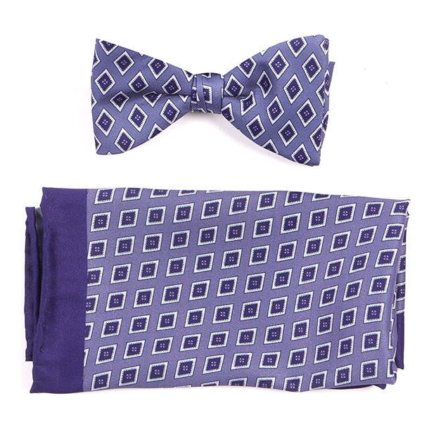 Purple Vintage Diamond Mac Bow Tie Set - Tie Doctor
