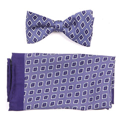 Purple Vintage Diamond Mac Bow Tie Set - Tie Doctor